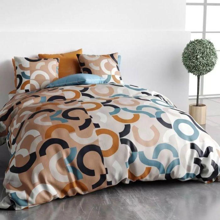 Parure De Lit - Igor - Housse De Couette 200x200 Cm - 2 Taies 63x63 Cm - Design Géométrique Moderne