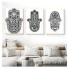 Hand Of Fatima Art Print Wall Picture ,  Hamsa Hand Canvas Painting Poster Arab Home Decor Hand Drawn Ornate Amulet Hamsa