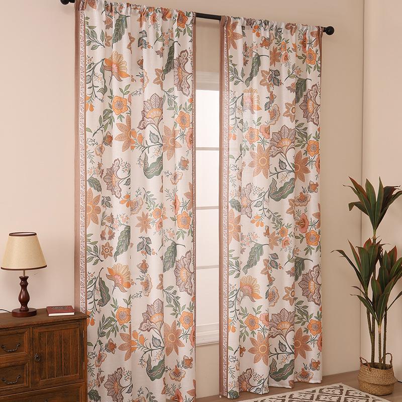 Современный, Простой, Маленький, Свежий, Растительный Принт, Высококачественный Грязный Постель, Полузатемняющие Шторы С Набивным Рисунком, Кабинет, Гостиная, Балкон, Спальня