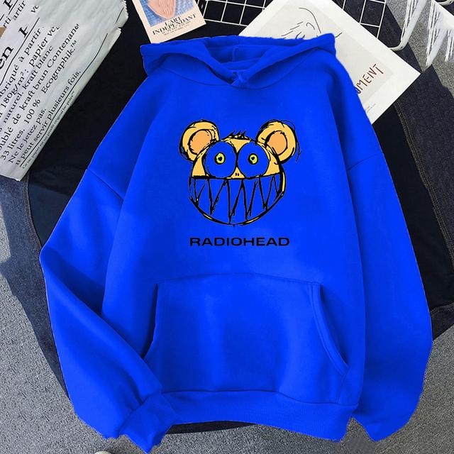 Мужская толстовка с капюшоном Radiohead с принтом рок-группы и рэпера Harajuku Regular Oversize Hip Hop Sweatshirt Мужская одежда
