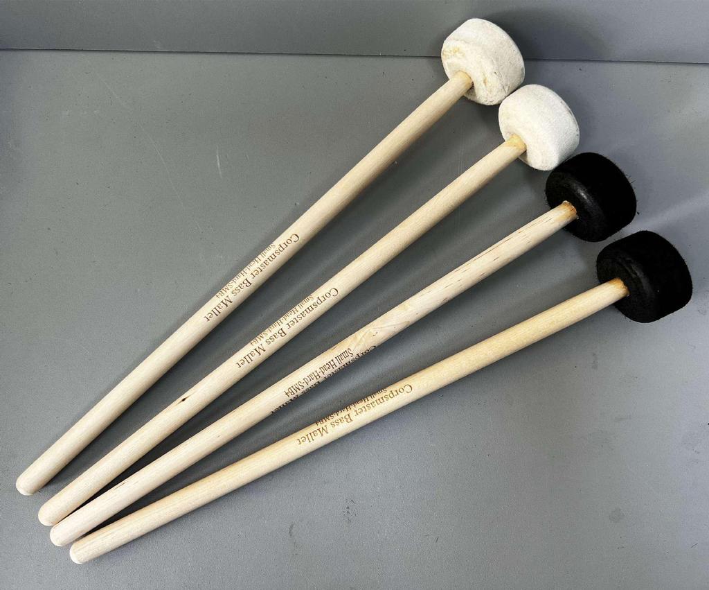 Maple Wood Timpani Mallets with White Felt Heads - Marching Drumsticks and Percussion Accessories