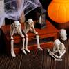 Skeleton Figurine Realistic Non-See Non-Speak Non-Hear Statues Spooky Skeleton Collectible Ornaments for Halloween Haunted House