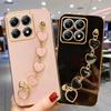 Mi14T 14TPro Роскошный чехол-цепочка с сердечком для браслета Love Heart для Xiaomi Mi 14T 13T Pro Мягкая задняя крышка для Mi14Tpro 13TPro