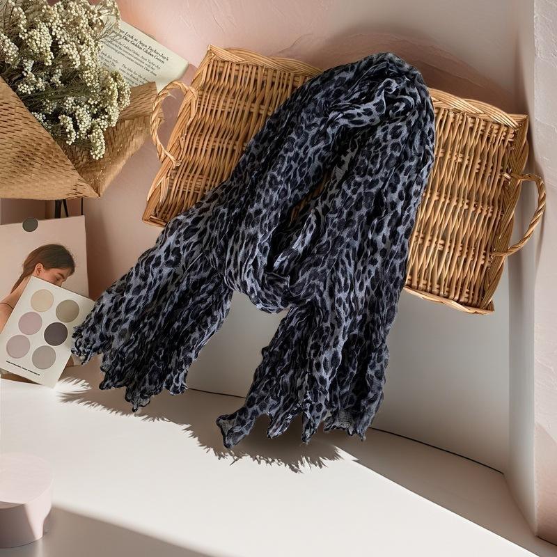 Дышащий платок с принтом классический леопард плиссе жареные булочки женский головной платок шелковый платок