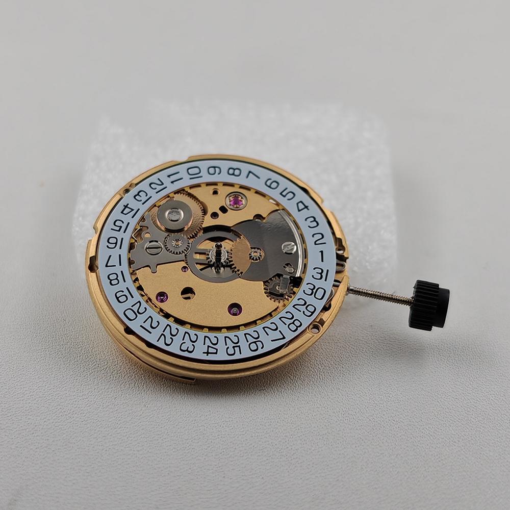 Genuine HK PT5000 Automatic Mechanical Movement High Accuracy 25 Jewels Golden PT5000 Movement White 3H Date Modification Parts
