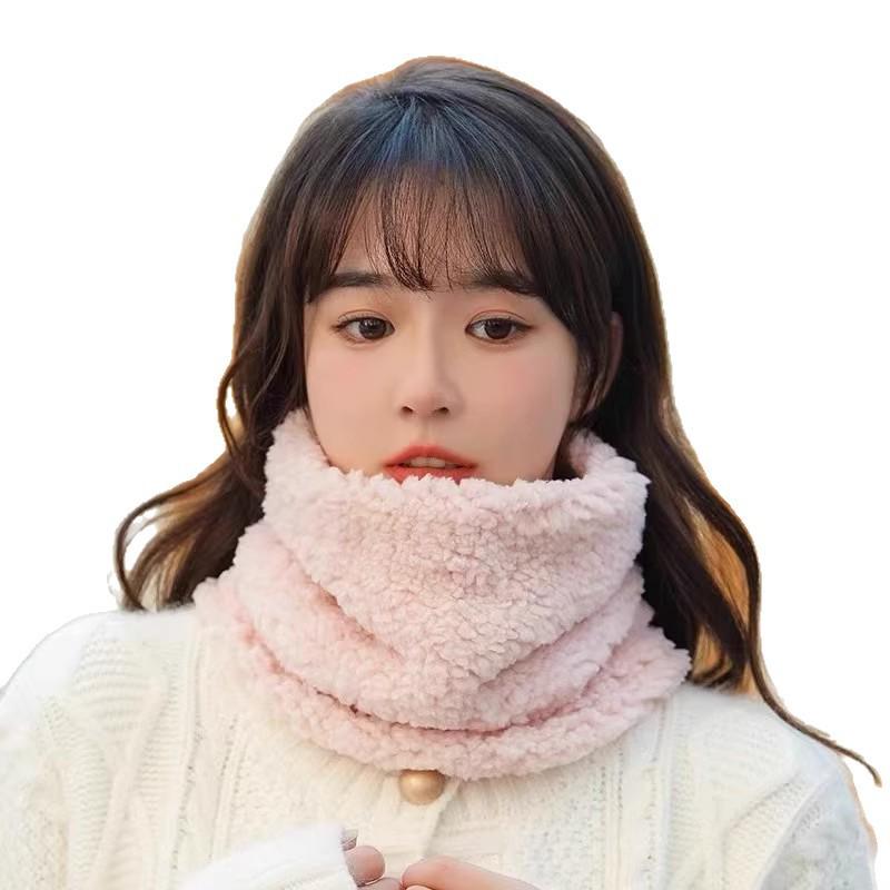 Women's Cotton Fleece Neck Warmer: Winter Scarf, Solid Color Gaiter, High Neck Protection, Windproof & Warm