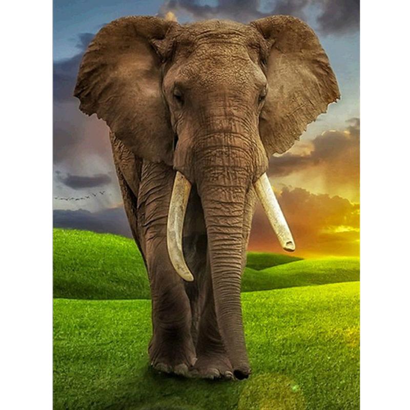 DIY Elephant 5D Diamond Painting Full Round Drill Animal Diamond Embroidery Cross Stitch Mosaic Kits Wall Art Gift Home Decor