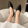Модная осенняя женская обувь на плоской подошве с острым носком, слипоны, женская модная одинарная обувь, мягкая подошва, с мелким вырезом