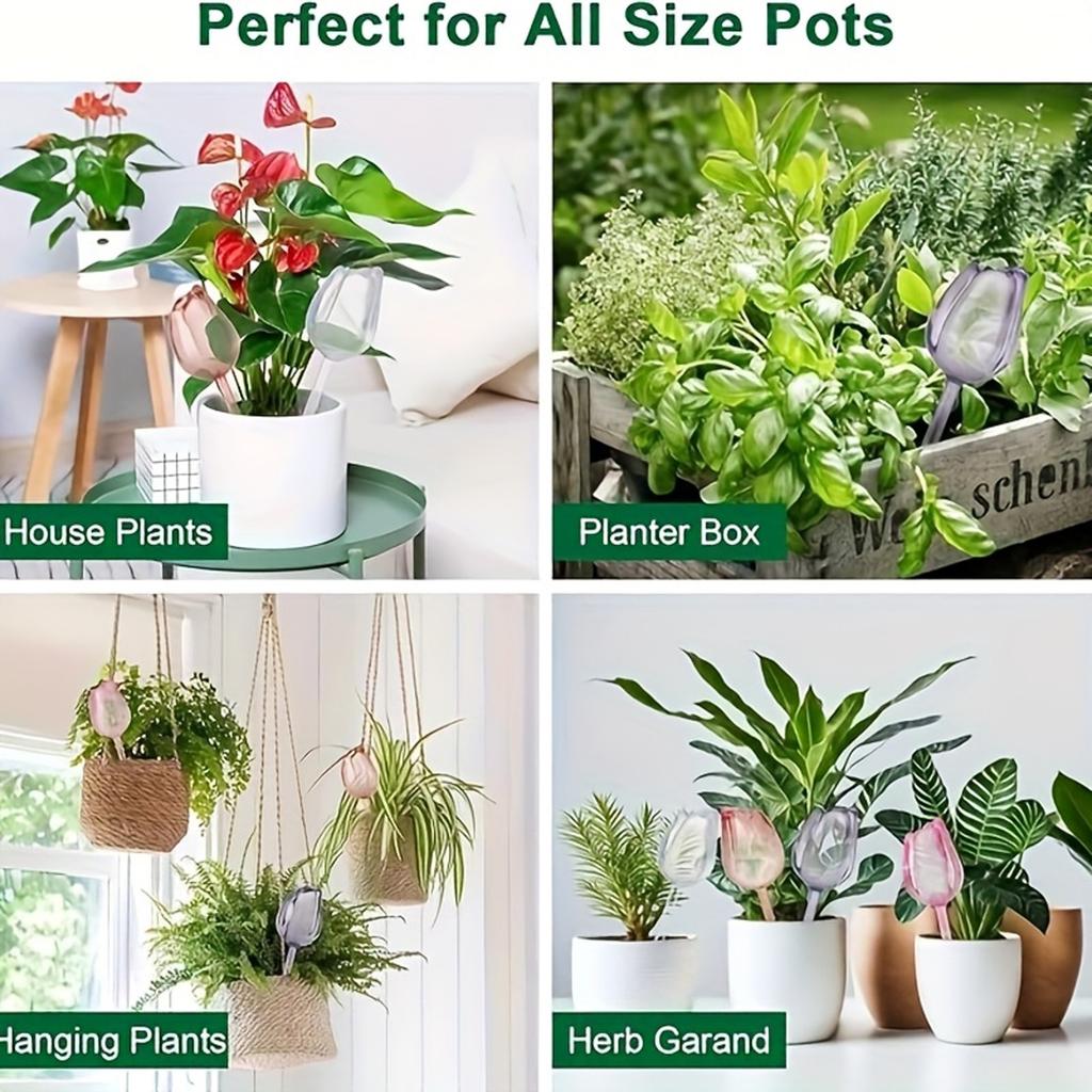 5 Pack Self-Watering Plant Spikes - Automatic Watering System For Vacation, Effortless Care For Potted Plants Indoor/Outdoor Shaped Bulbs (5 Pack)