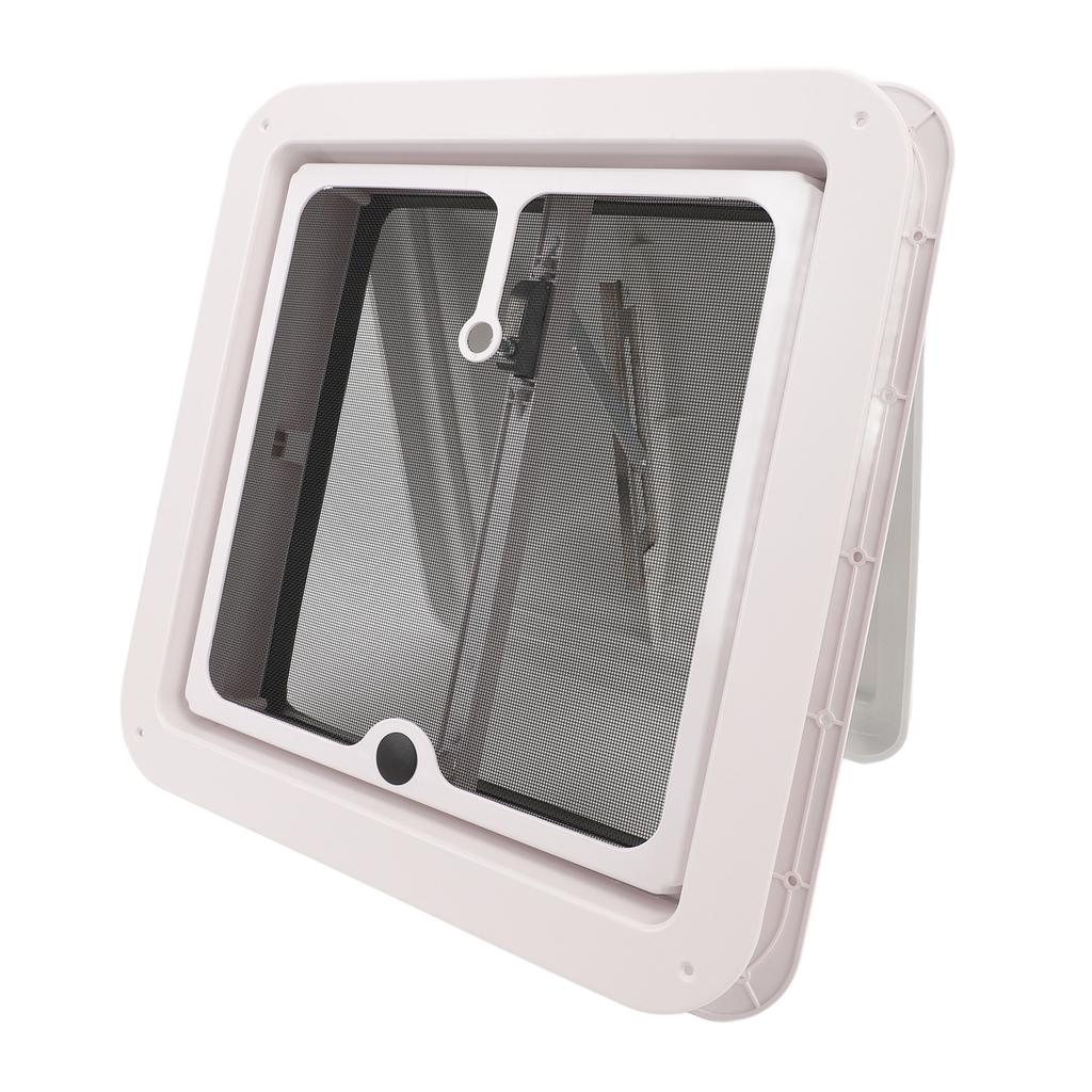 Люк на крышу автодома 13,39x13,39 дюйма Белый Вентиляционная крышка на потолок автодома с сеткой и опорной стойкой для прицепа, каравана