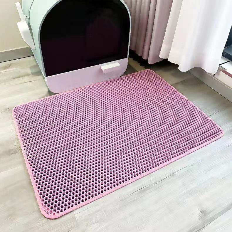 Extra Large EVA Double Layer Cat Litter Mat - Anti-Tracking and Sand Trapping Pet Mat
