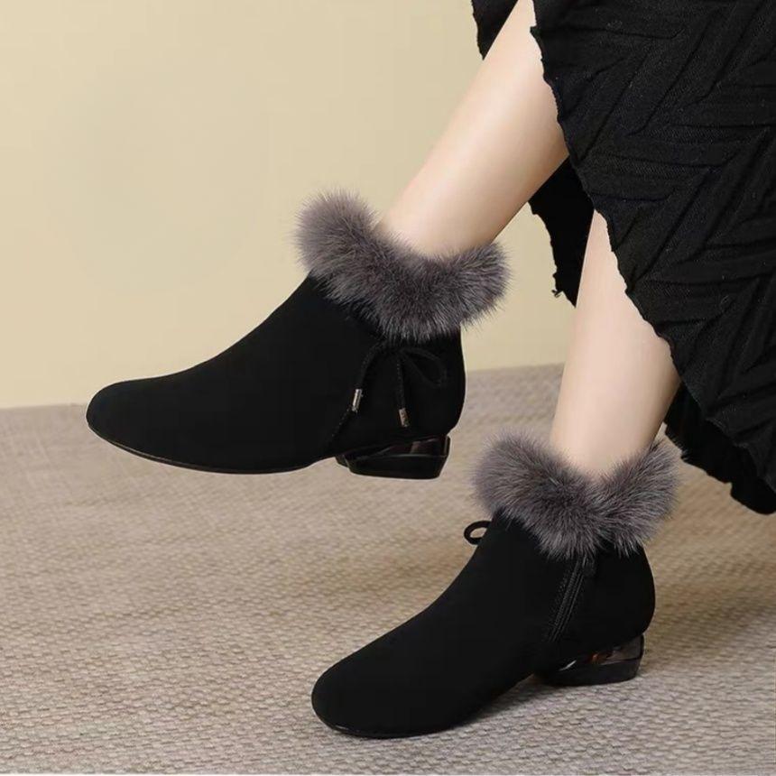 Нескользящие толстые плюшевые зимние сапоги женские зимние сапоги из искусственной замши с мехом женские теплые хлопковые подбитые туфли на платформе ботильоны