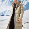 FILA Fusion FOB Series Solid Color Zipper Hooded Long Windproof Warm Down Coat Men Coats Dark-Gray T11U343905F-DK