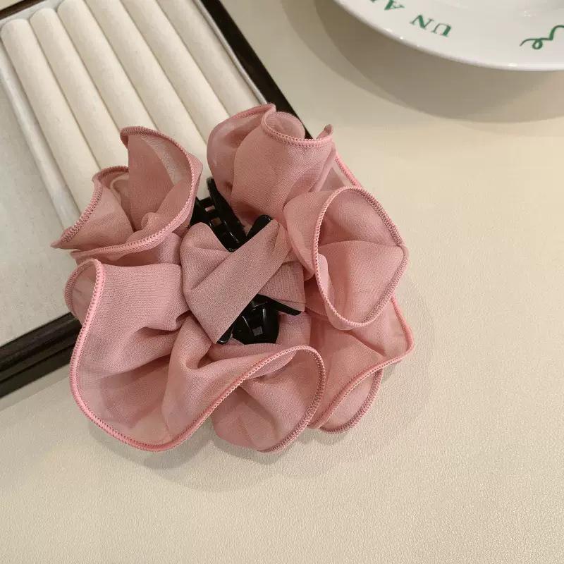 Korean Large Floral Design Hair Clip - Summer Shark Clip for Women