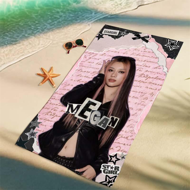1 шт. Y2K Stargirl Megan Микрофибра Пляжное полотенце Быстросохнущее Супервпитывающее Без песка Мягкое Большое Банное полотенце Пляжные аксессуары