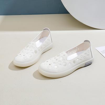 Модные женские туфли на плоской подошве, осенние, новые, с круглым носком, с глубокими полостями, дышащие, легкие, с мягкой подошвой, одинарные туфли