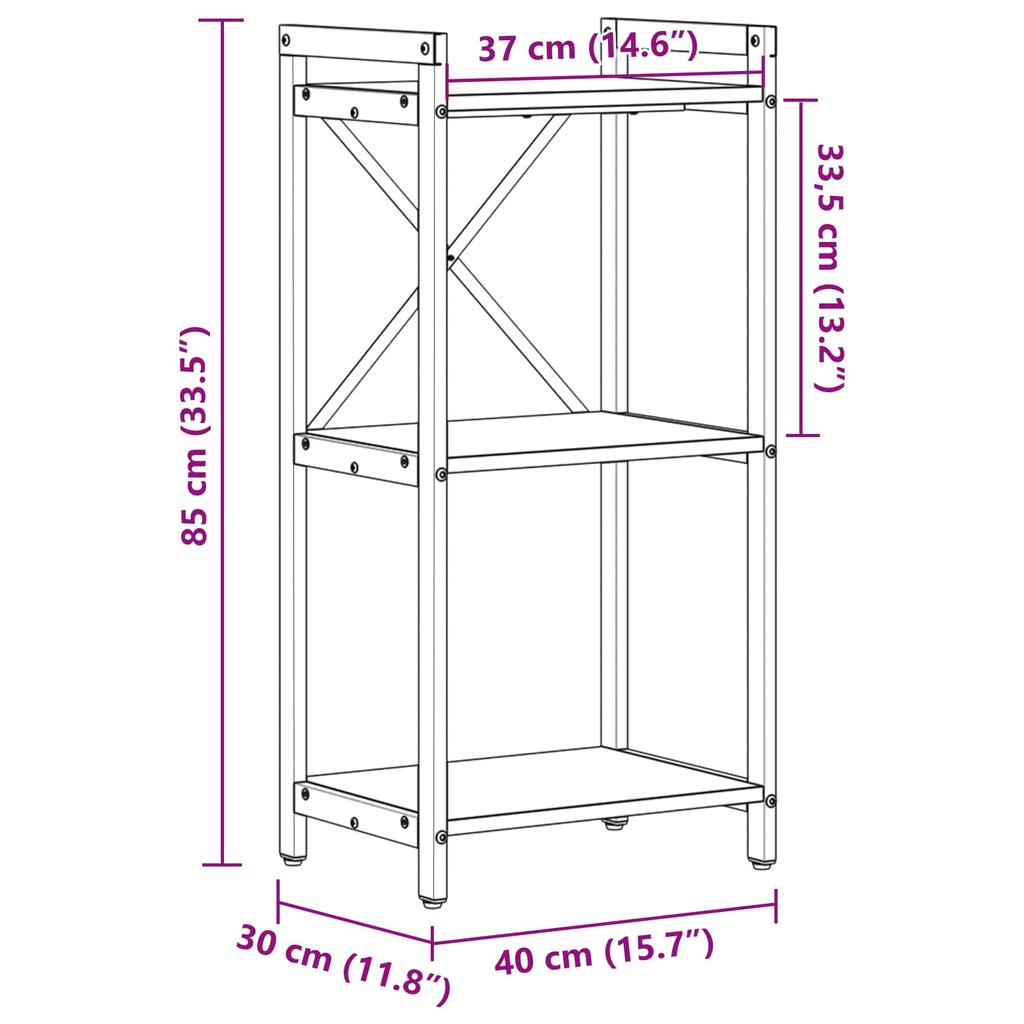 Bookshelf 40 x 30 x 85 cm Engineered Wood Smoked Oak