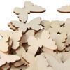 100pcs Unfinished Unfinished Wooden Cutouts Wooden Blank Wood  Tree Decoration
