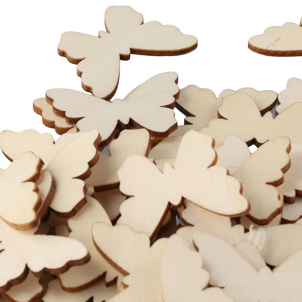 100pcs Unfinished Unfinished Wooden Cutouts Wooden Blank Wood Tree Decoration