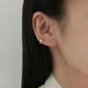 Серьги-кольца из серебра 925 пробы с мини-жемчугом пресной воды