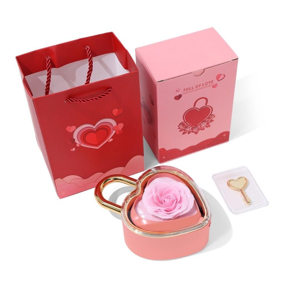 Luxury Heart-shaped Padlock Jewelry Box Rotation Valentine's Day Gift Box Finger Ring Box Proposal