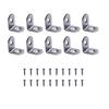Heavy Duty L-Shaped Corner Brackets 20x20mm Stainless Steel & Black Iron with Screws - 10/20 Sets for Wardrobe/Wall/90° Fixing