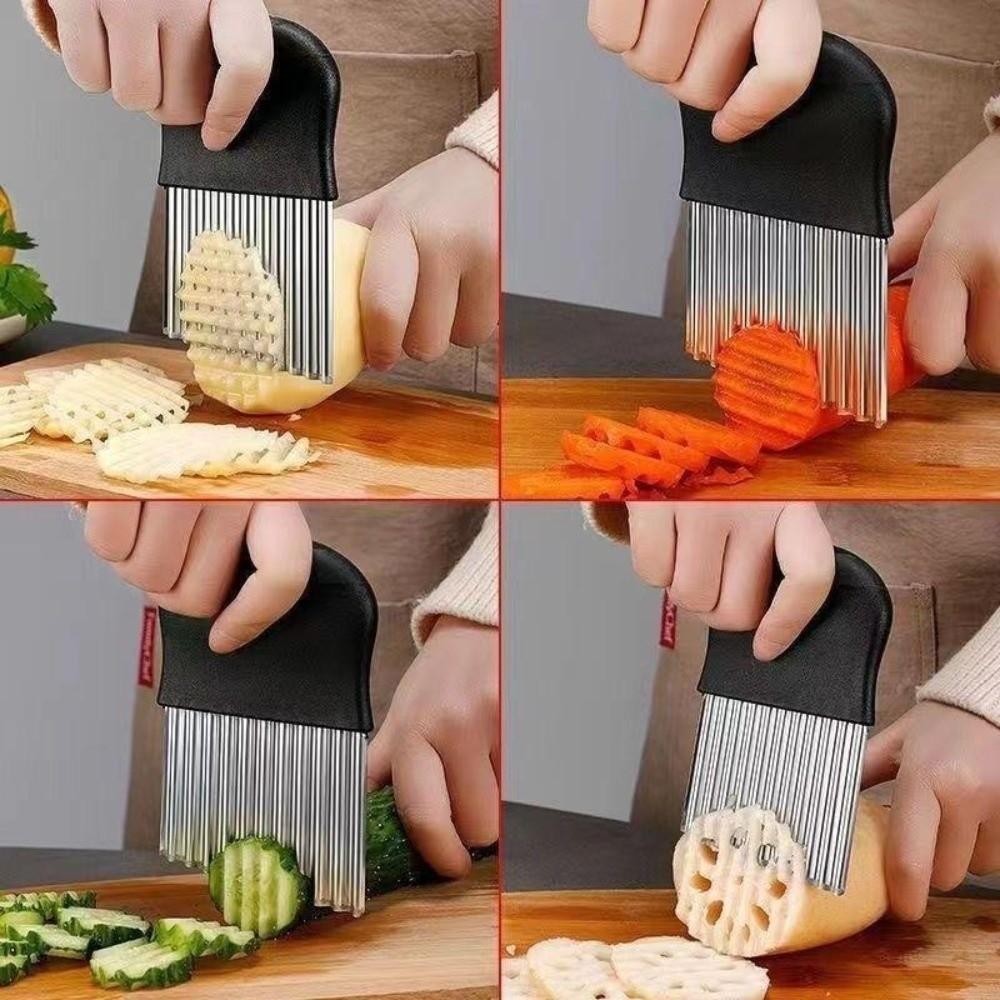 Stainless Steel Wavy Chopper Multi-Functional Vegetable Cutter Potato Chip Slicer  Food Preparation