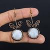 Moonstone 999 Copper Wire Wrapped Earrings, Handmade Gemstone Earrings Jewelry, Gifts For Wife Brand New Earrings