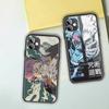 Cartoon Anime Jujutsu Kaisen Phone Case For IPhone 13 12 11 XS X 8 7 6 Plus Mini Pro Max SE 2022 Black PC TPU Glass Phone Cover