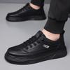 Italian Men Leather Casual Shoes 2024 Summer New Fashion Outdoor Breathable Antiskid Running Thick Soled Casual Walking Shoes