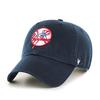 New York Yankees Cap MLB Cooperstown Logo Genuine 47 Brand Clean Up Adjustable Strapback Navy Baseball Cap Adult One Size Men's & Women's 100% Cotton