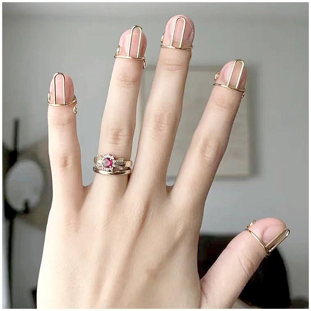 Removable Fingertip Nail Rings Reusable Phalanx Ring High Quality Nail Rings Girls