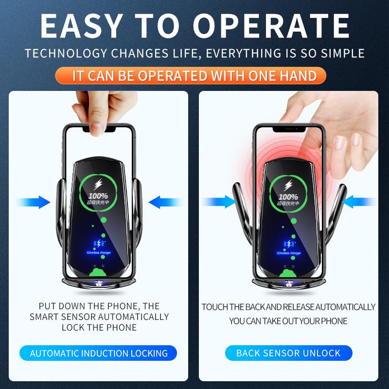 Magic Clip Q3 Car Wireless Charging Mobile Phone Holder 15W Induction Opening and Closing Car Navigation Holder Supplies
