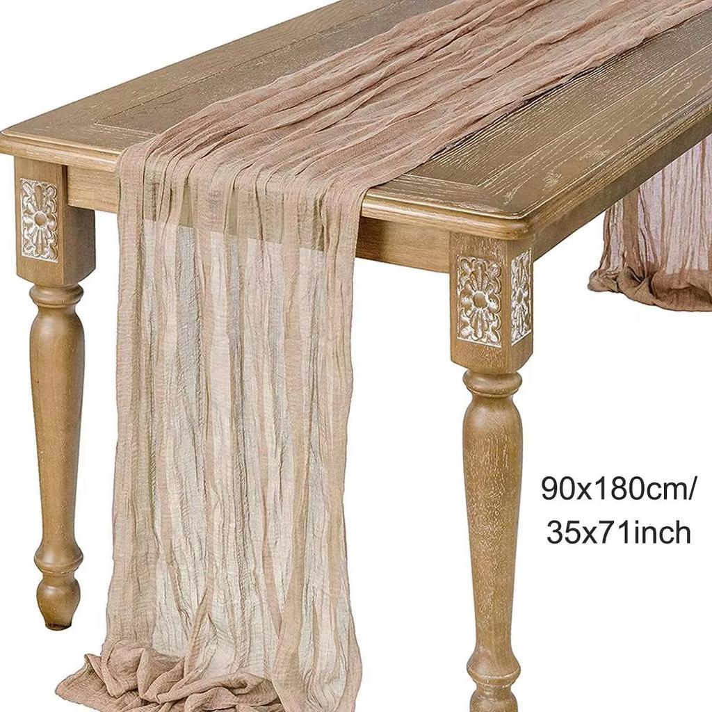 Полупрозрачная марлевая дорожка для стола, марля из шалфея, сервировка стола, обеденная, винтажная, для свадебной вечеринки, рождественских банкетов, арки, декор для торта