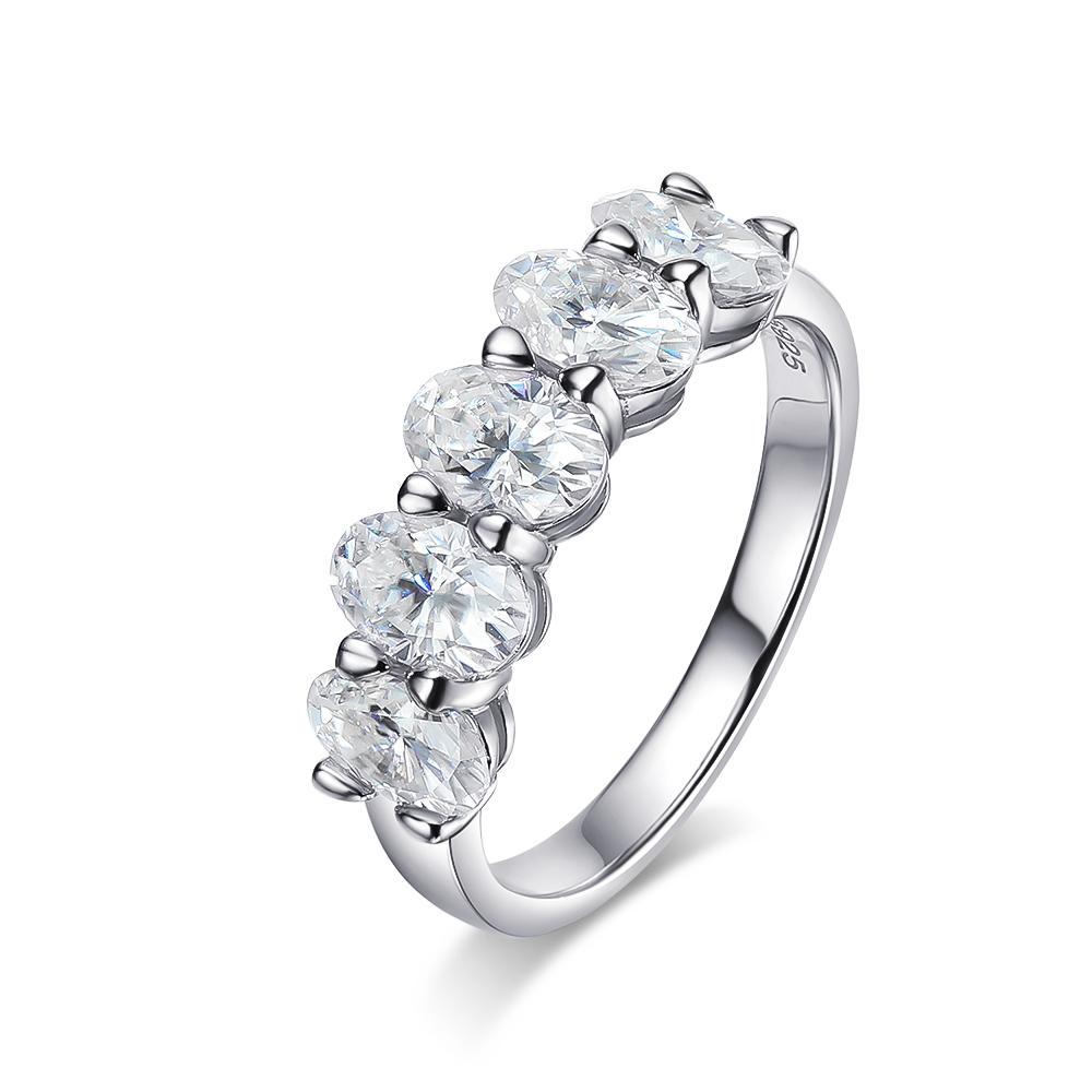 KNOBSPIN D VVS1 4*6mm Oval Moissanite Rings for Women Fine Jewelry Engagement Wedding Eternity Bands with GRA s925 Slive Ring