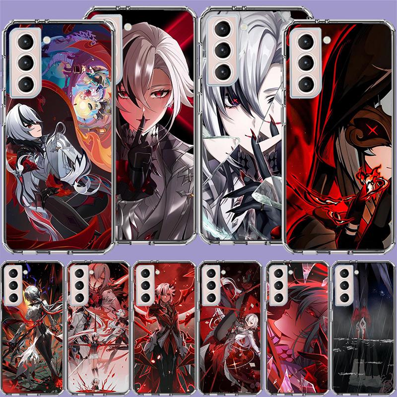 Арлекино Genshin Impact Прозрачные чехлы для телефонов Samsung S26 Ultra Galaxy S25 Edge S24 S23 FE S21 Plus S20 S22 S10 Чехол Узор