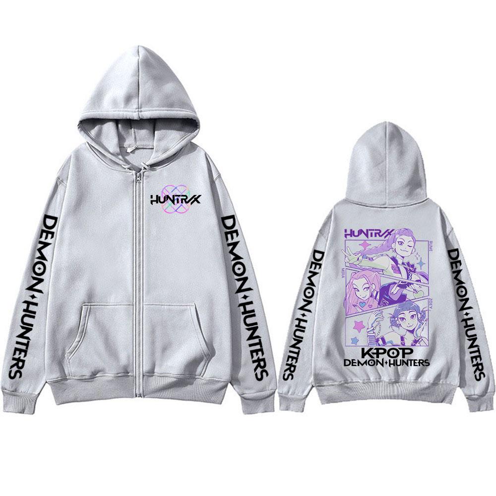 Фильм K-Pop Охотники на демонов Толстовки на молнии Руми Мира Зои Мода Хип-хоп Толстовки на молнии Мужская Женская Одежда Пуловеры Куртки