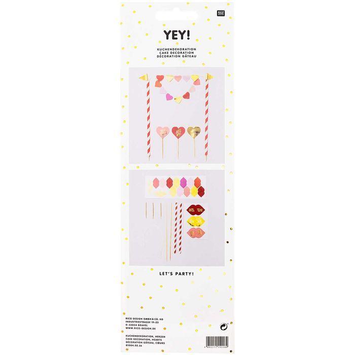 Décoration de gâteau - Rico Design - Coeurs - 6 pcs - Blanc - Mixte - Adulte