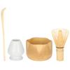 Бамбуковая чайная чаша Набор инструментов для приготовления матча Бамбуковый венчик для чая Чайная ложка Чаша Керамическая подставка для венчика для чая Набор чайной посуды Венчик для чая Набор для матча