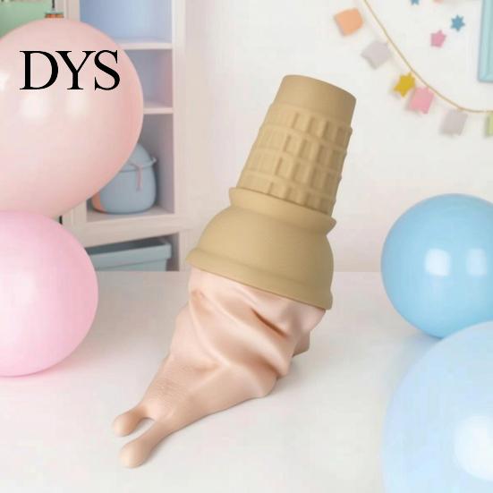 Desk Accessories for Office Melting Ice Cream Ornament, 3D Printed Cone Colorful Entryway Ornaments Sculpture, Fun Tabletop Ornament Home Decoration