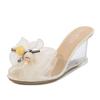 1098 Series 8cm Heel Women's Shoes Simple Slanted Heel Slipper Clear Wedge Slipper Heel Sandals Show Sandals LFD