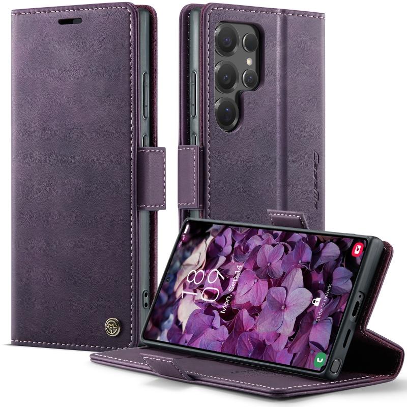 Магнитный чехол-книжка из кожи для Samsung Galaxy S26 Plus S25 Edge S24 FE S23 S22 S21 S20 Note 20 Ultra 5G с отделениями для карт