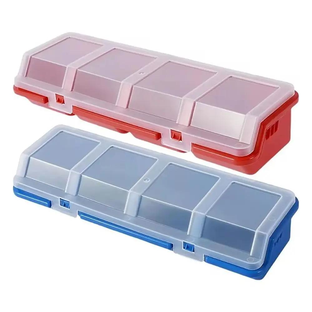 1Pc Parts Storage Box Plastic Screw Organizer Box with 4 Compartment Tool Part Container Bin with Lid Display Storage Case