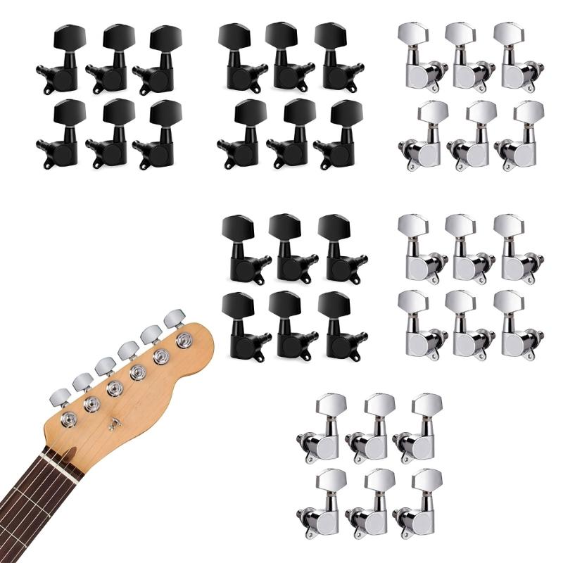 6Pcs Metal Guitar Tunings Pegs Key Tuners Machine Head Knob Guitar String Tunings Peg Guitar Replacement Part Enduring