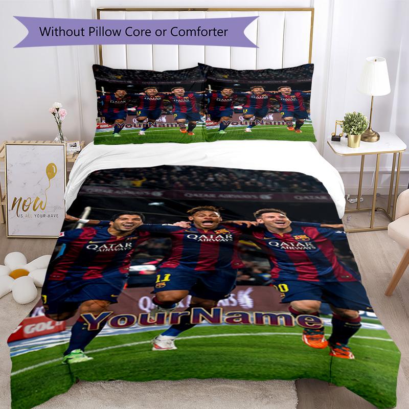 Messi 292 Customize your name Bedding Set Breathable Duvet Cover with Pillowcases Home Decoration Birthday Gift