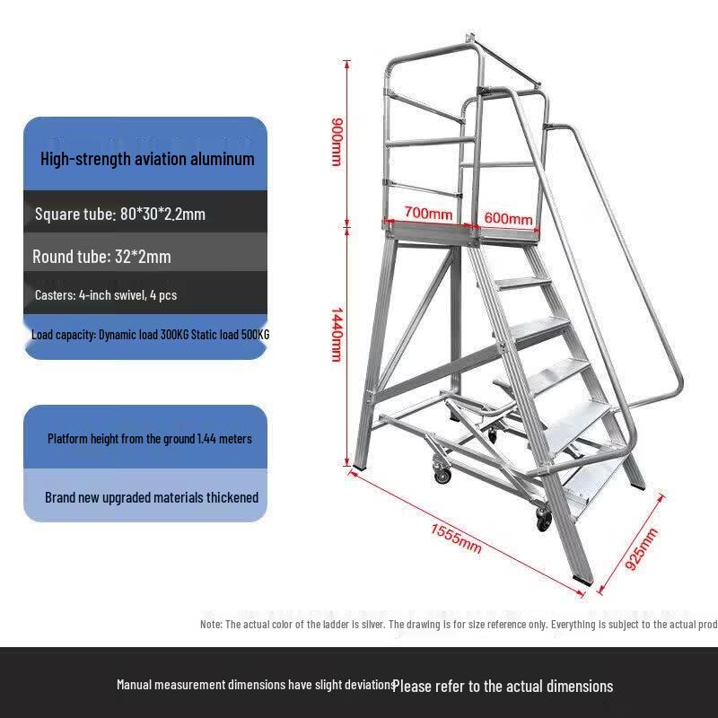 JINGGENG Industrial Aluminum Mobile Platform Ladder