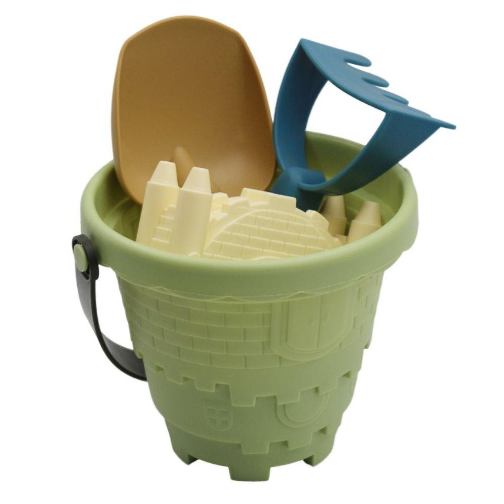 Parent-Children Interactive Beach Castle Bucket Sand Toys Set Digging Sand Kit Shovel Rake Mold