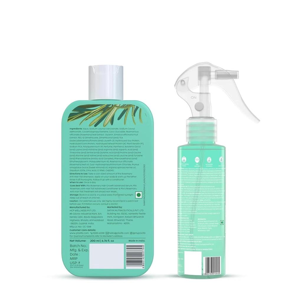 THE PLANT FIX Rosemary Anti Hairfall Duo for Hair Growth Shampoo + Spray 300ml