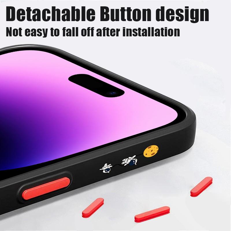 Матовый прозрачный чехол с рисунком лунного астронавта для iPhone 16 Pro Max 15 Plus 14 13 Pro 12 11 XR, защитный ремешок для объектива, противоударный, мягкий, тонкий чехол для телефона