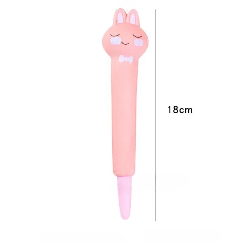 Cute Cartoon Fruit Animal Decompression Gel Pen Creative Fun Kid Soft Elastic Pinch Pen Student Stationery School Supplies